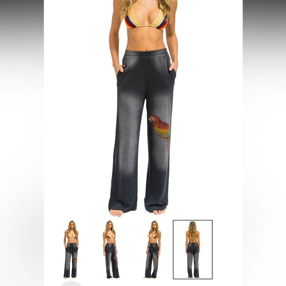 Aviator Nation SOLD OUT Wide Leg Parrot Sweatpants XS - Picture 6 of 6